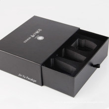 Custom Black Matte Paper Gift Sliding Drawer Cosmetic Packaging Box